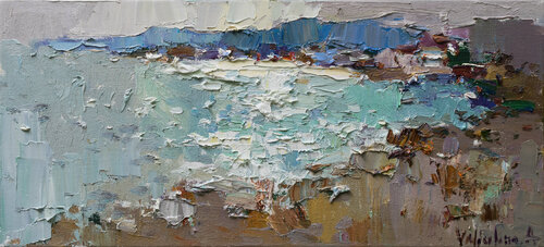 Sea shore  Original oil seascape painting Anastasiya Valiulina