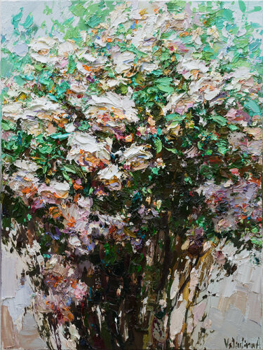 Summer white roses di Anastasiya Valiulina, Pittura in vendita su Singulart