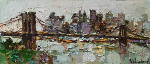 Brooklyn Bridge - New York City - Original oil painting Anastasiya Valiulina
