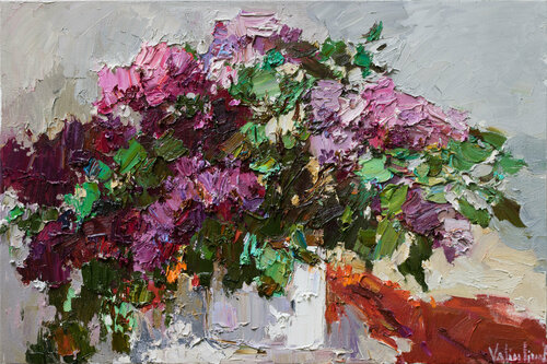 lilacs - impasto painting par Anastasiya Valiulina, Peinture en vente sur Singulart