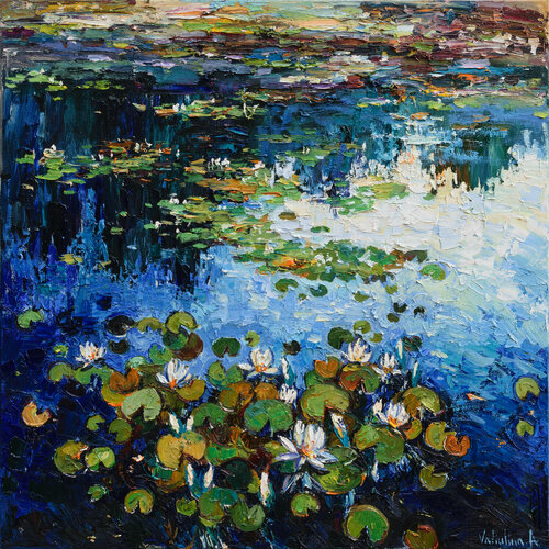 Pond with water lilies par Anastasiya Valiulina, Peinture en vente sur Singulart