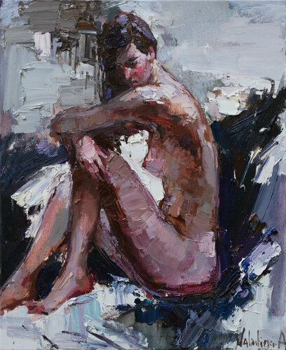 Nude woman  original oil painting di Anastasiya Valiulina, Pittura in vendita su Singulart