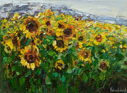 Sunflowers Original Oil painting Anastasiya Valiulina