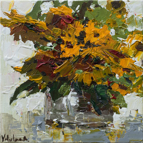 Sunflowers  Original  acrylic painting par Anastasiya Valiulina, Peinture en vente sur Singulart