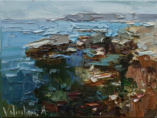 Sea  Original oil seascape painting Anastasiya Valiulina