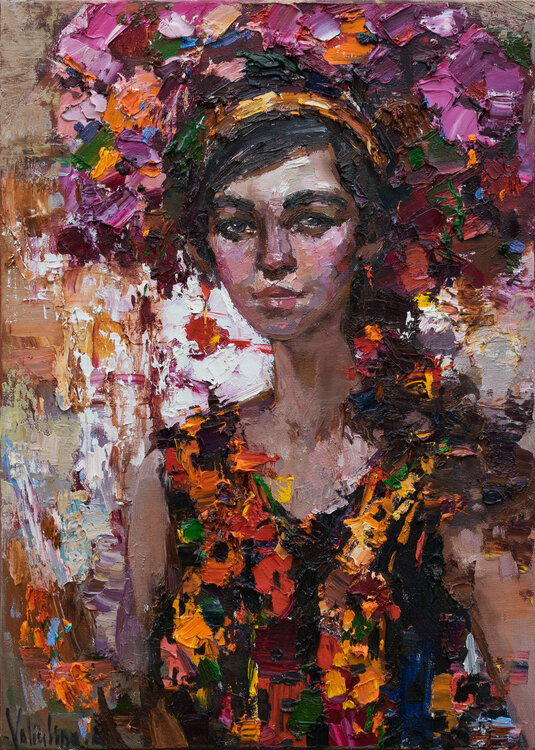 Girl with flowers Anastasiya Valiulina