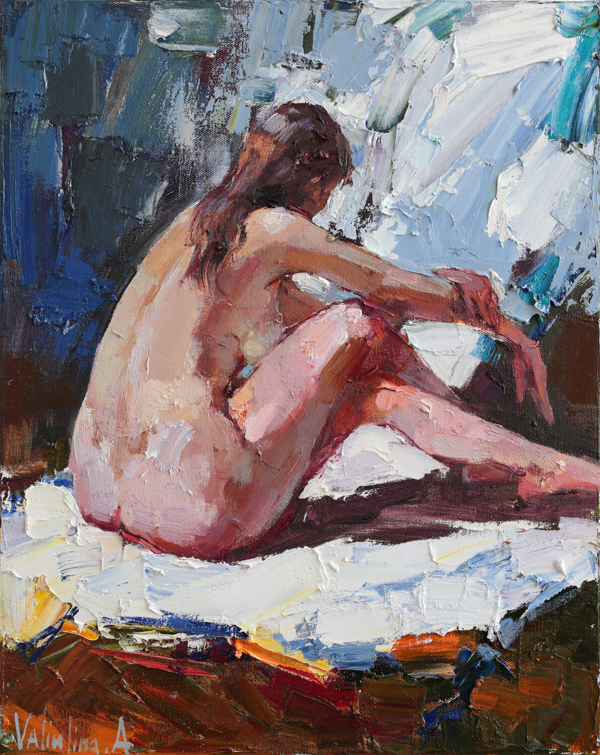 Nude woman Anastasiya Valiulina Originalgemälde zu verkaufen