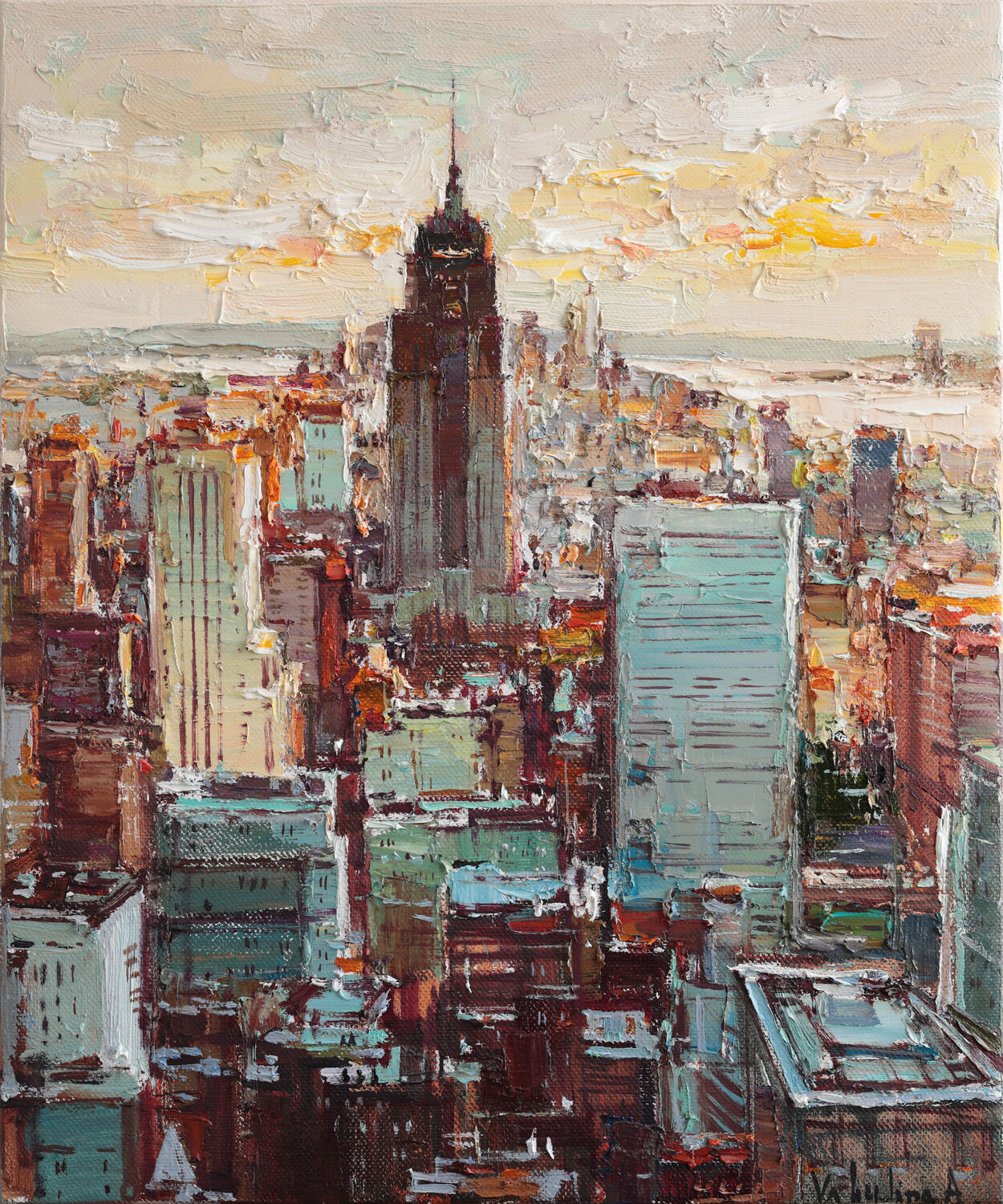 New York City Anastasiya Valiulina Originalgemälde zu verkaufen
