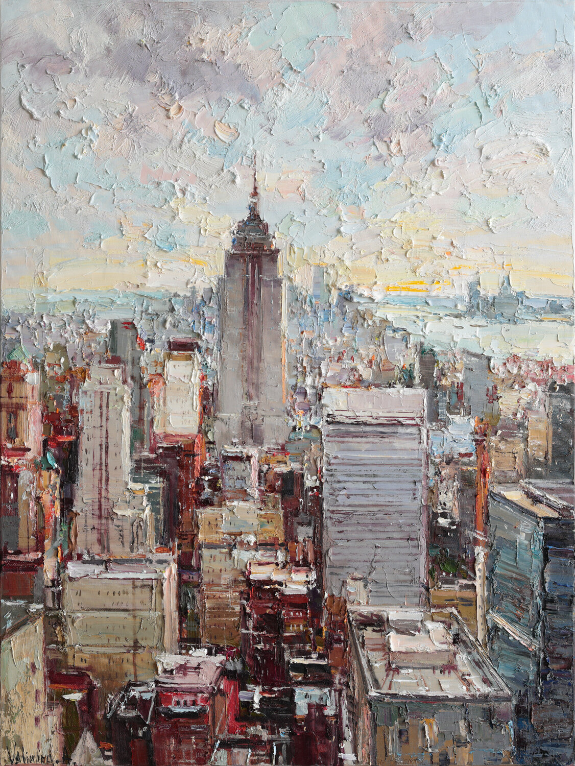 New York City Skyline Anastasiya Valiulina Originalgemälde zu verkaufen