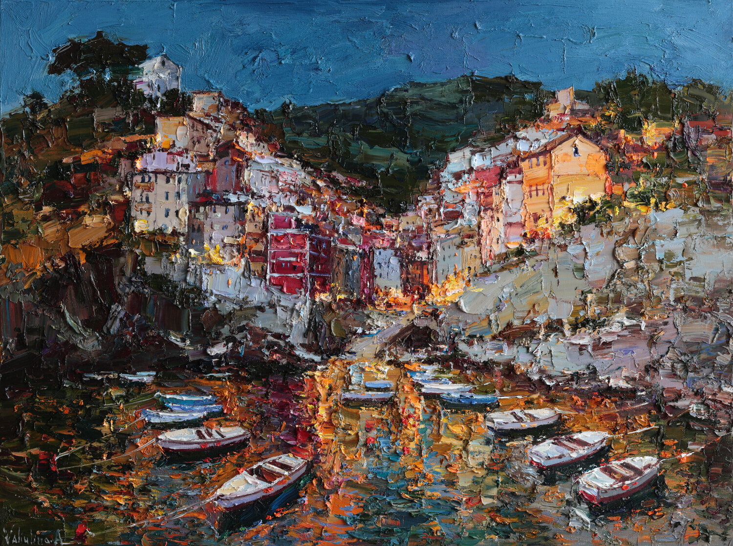 Glow of Riomaggiore Anastasiya Valiulina Originalgemälde zu verkaufen