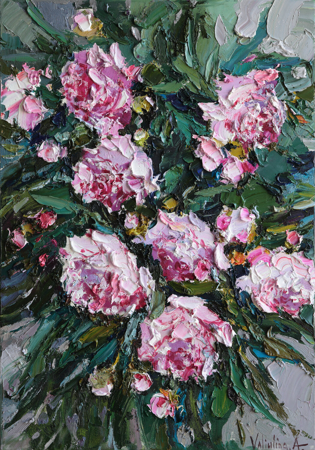 Pink Peonies Anastasiya Valiulina Pintura original en venta