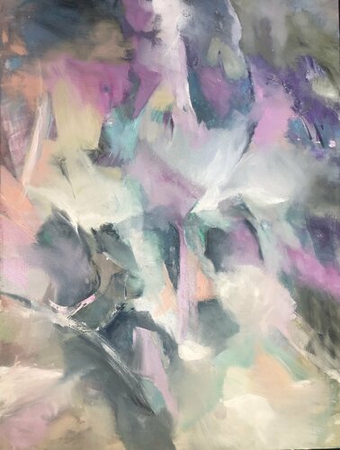 bergmassiv in rosa von Katharina Moser, Malerei kaufen auf Singulart