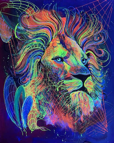 Power of Lion van Nikolaos Nikolaidis, Schilderij te koop op Singulart