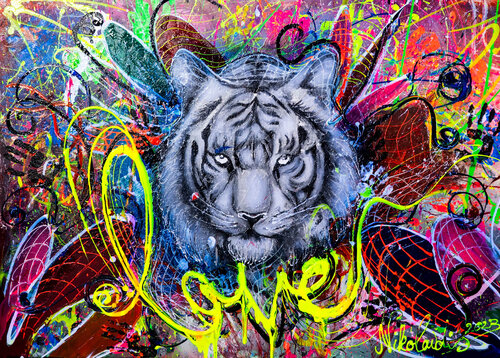 The Love Tiger van Nikolaos Nikolaidis, Schilderij te koop op Singulart
