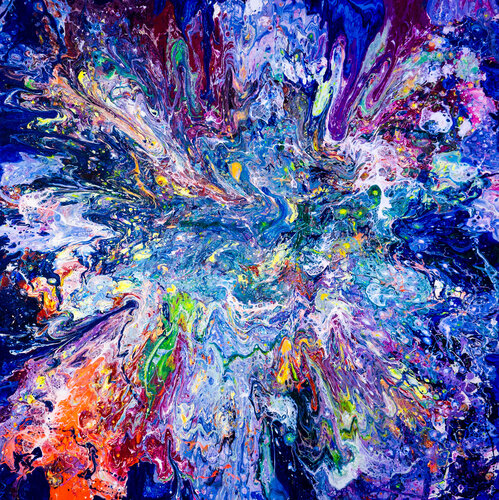 Void of Creation - Blue von Nikolaos Nikolaidis, Malerei kaufen auf Singulart