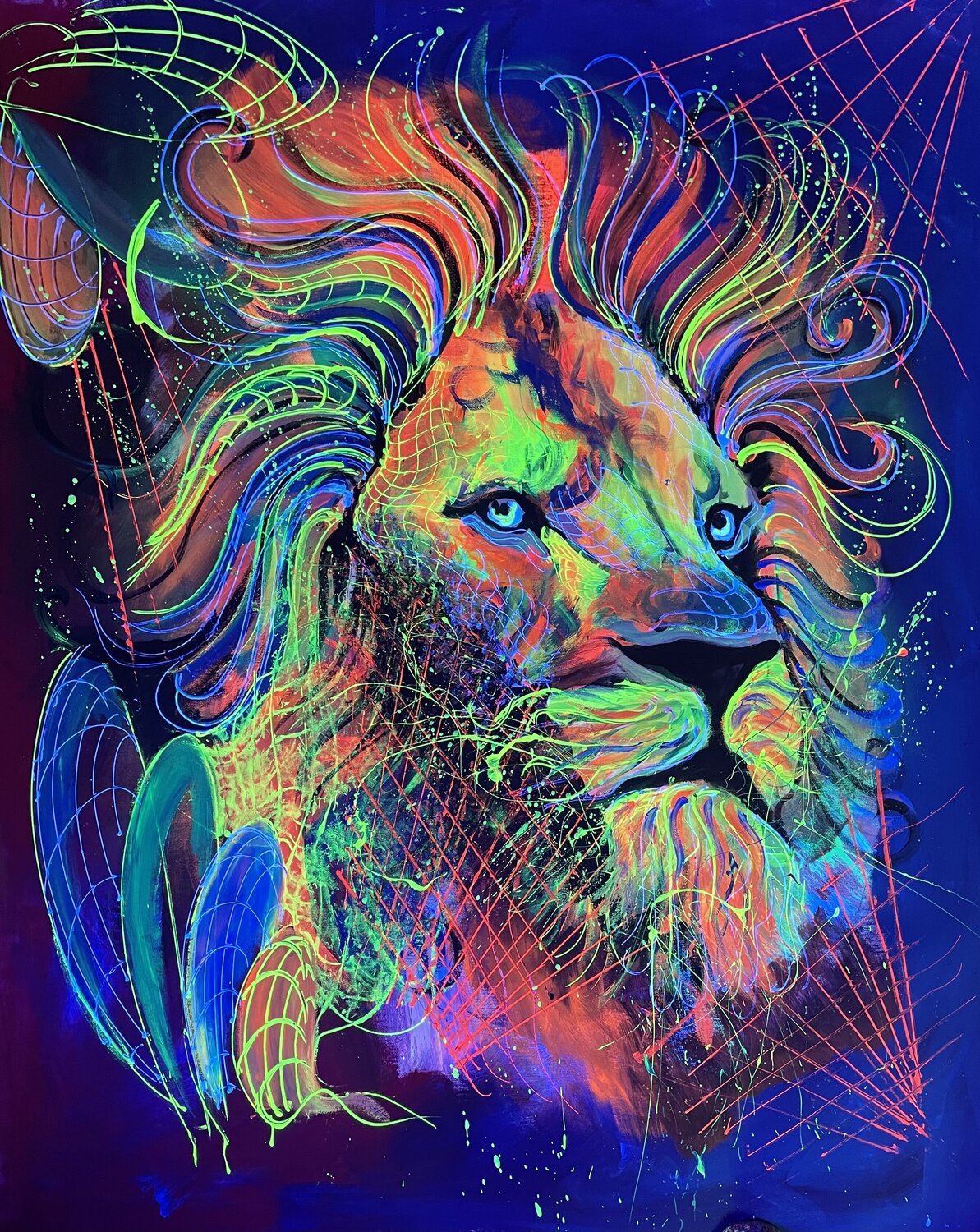 Power of Lion Nikolaos Nikolaidis Originalgemälde zu verkaufen