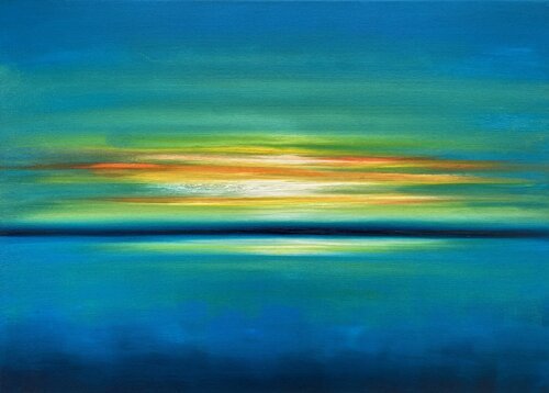 Dancing Through the Turquoise by Julia Everett, Painting for Sale on Singulart