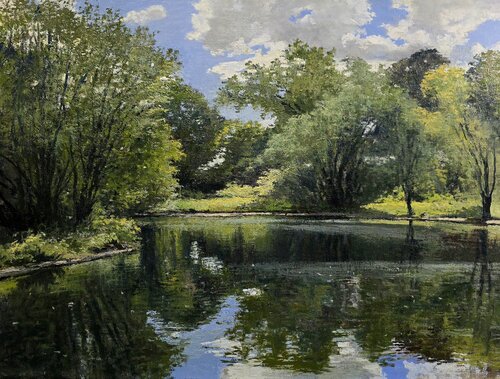 SUNDAY ON THE RIVER di Michael Compton, Pittura in vendita su Singulart