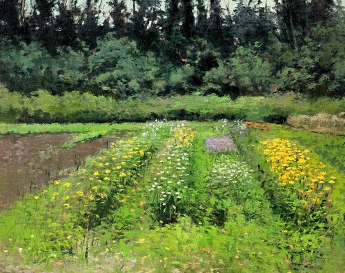 Field of Flowers di Michael Compton, Pittura in vendita su Singulart