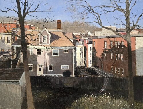 Backyards of Brookline di Michael Compton, Pittura in vendita su Singulart