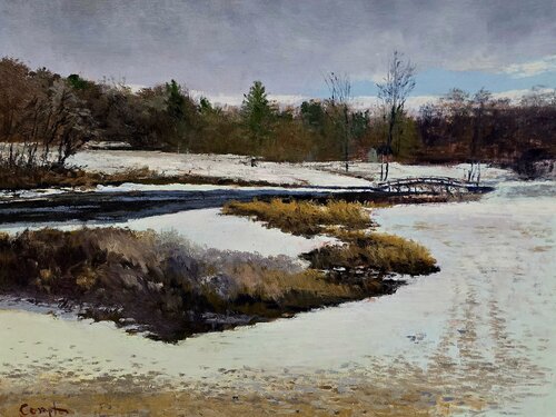 On A Winter's Day di Michael Compton, Pittura in vendita su Singulart