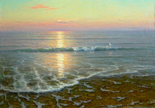 Breaking away from the wave of van Sergey Brovkin, Schilderij te koop op Singulart