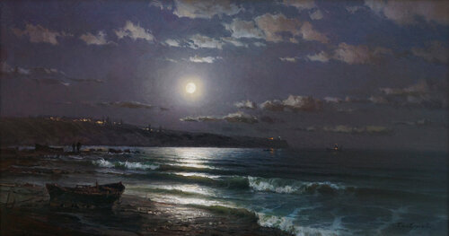 Sunrise of the moon van Sergey Brovkin, Schilderij te koop op Singulart
