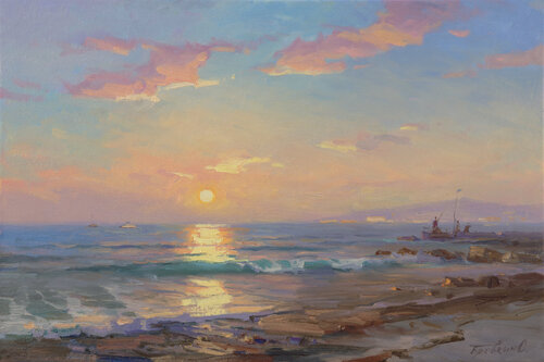 Sunset Gold by Sergey Brovkin, 油畫 for Sale on Singulart