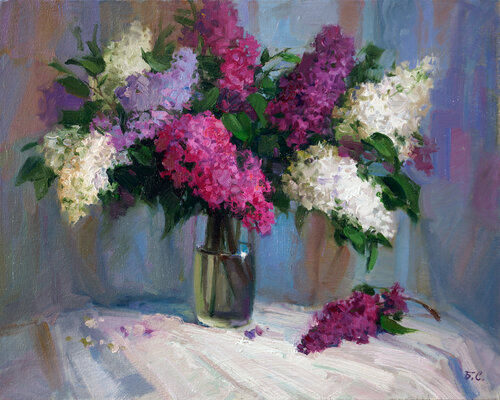 Bouquet of lilacs von Sergey Brovkin, Malerei kaufen auf Singulart