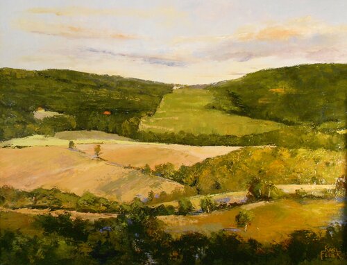 View Across the Valley van Kari Feuer, Schilderij te koop op Singulart