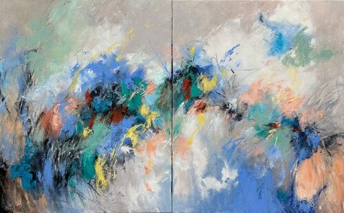 Rainbow Skies van Kari Feuer, Schilderij te koop op Singulart