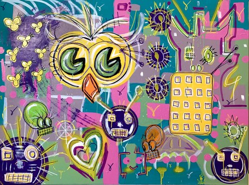 C'EST CHOUETTE by Virginia Valère, Painting for Sale on Singulart