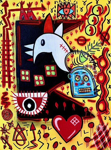 YEAR OF THE ROOSTER van Virginia Valère, Schilderij te koop op Singulart