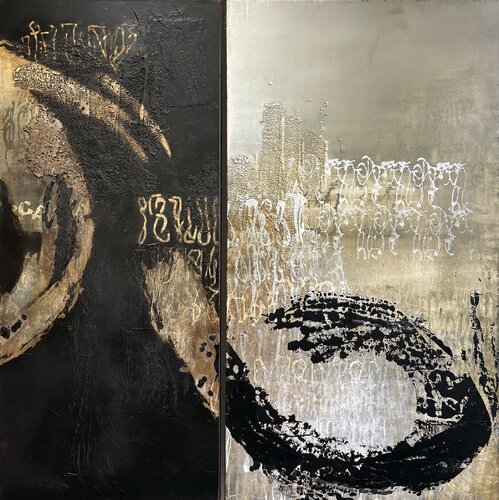 Moon-dance (Dyptichon) by Carole Kohler, Painting for Sale on Singulart