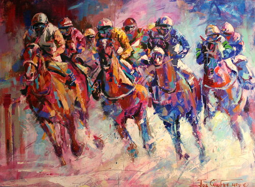 Finish Line by Jos Coufreur, Painting for Sale on Singulart