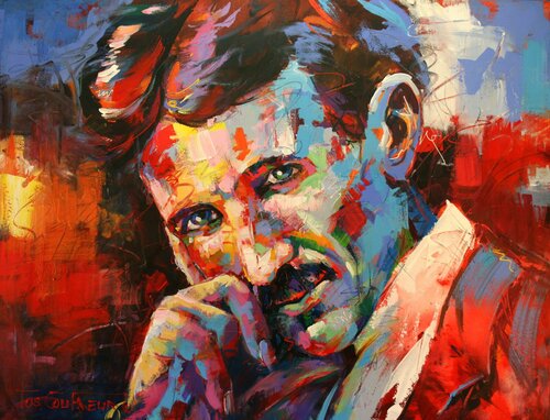 Nikola Tesla by Jos Coufreur, Painting for Sale on Singulart