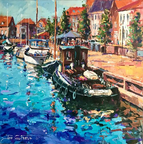 Enkhuizen II by Jos Coufreur, Painting for Sale on Singulart