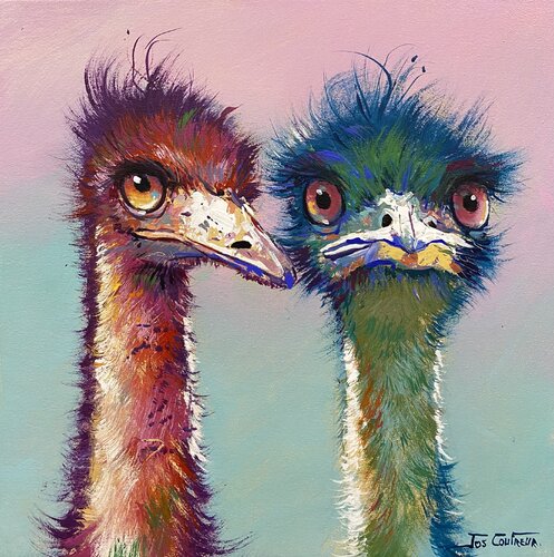 Pair of Emu’s - #3 by Jos Coufreur, Painting for Sale on Singulart