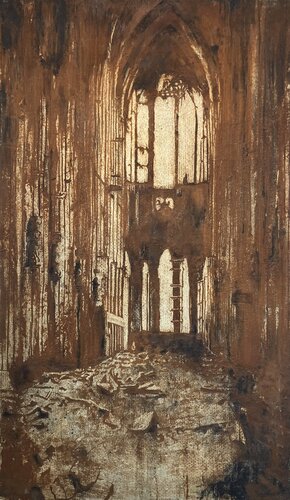 "Stunde Null - Kölner Dom 1945" par Benno Noll, Peinture en vente sur Singulart