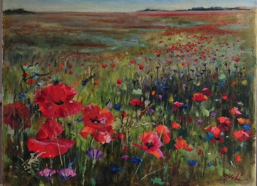 Poppy field di Svitlana Vol, Pittura in vendita su Singulart