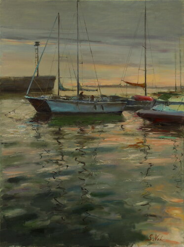 Two in a boat by Svitlana Vol, 회화 for Sale on Singulart