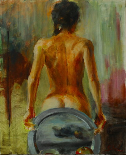 Girl with a tray von Svitlana Vol, Malerei kaufen auf Singulart