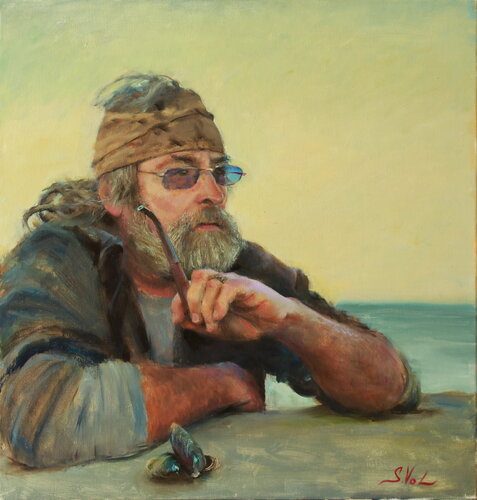Portrait of a fisherman by Svitlana Vol, 회화 for Sale on Singulart