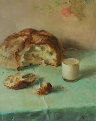 Bread and milk by Svitlana Vol, 회화 for Sale on Singulart