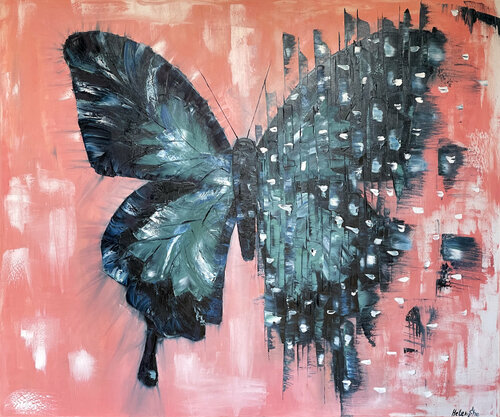 MATRIX BUTTERFLY ROSA di Helen She, Pittura in vendita su Singulart