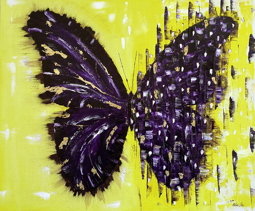 MATRIX BUTTERFLY GOLD van Helen She, Schilderij te koop op Singulart