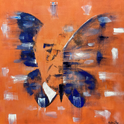 BUTTERFLY MATRIX MAN di Helen She, Pittura in vendita su Singulart