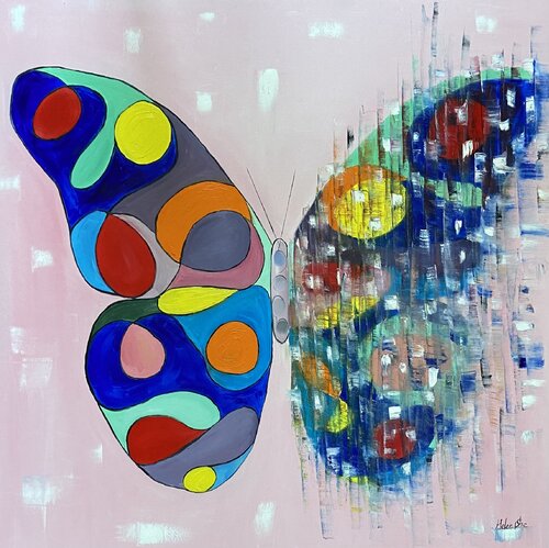 BUTTERFLY MATRIX ARLECCHINO di Helen She, Pittura in vendita su Singulart