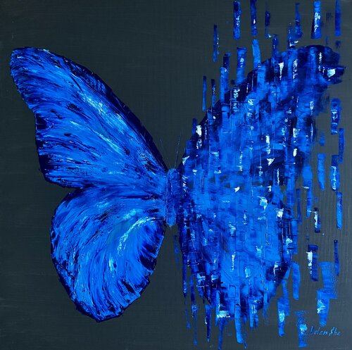 MATRIX BUTTERFLY NIGHT di Helen She, Pittura in vendita su Singulart