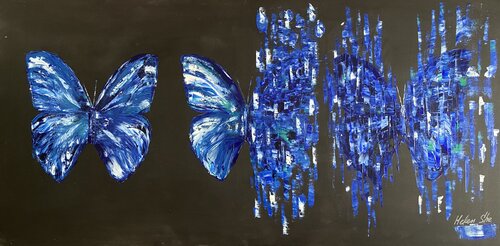 BUTTERFLY MATRIX EXOTIC di Helen She, Pittura in vendita su Singulart